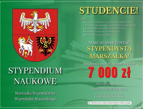 Stypendium Naukowe Marszałka Województwa Warmińsko-Mazurskiego 